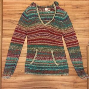 ROXY hooded knit sweater EUC